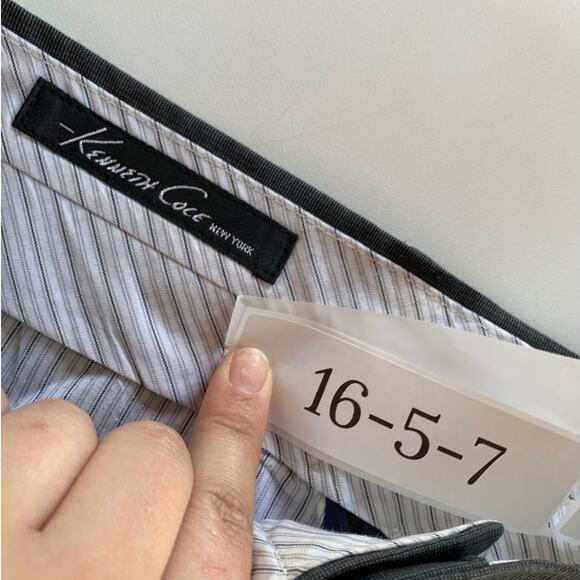 Kenneth Cole Pants Mens 32 x 30 Gray Slim Leg Pleated Trouser Wool Blend - Picture 3 of 7